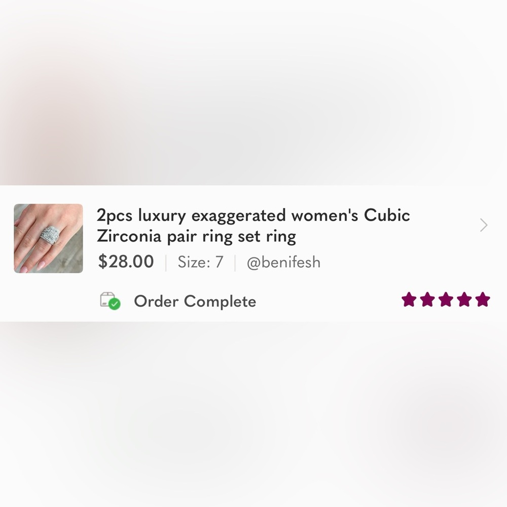 2pcs luxury exaggerated women's Cubic Zirconia pair ring set ring - Picture 12 of 13